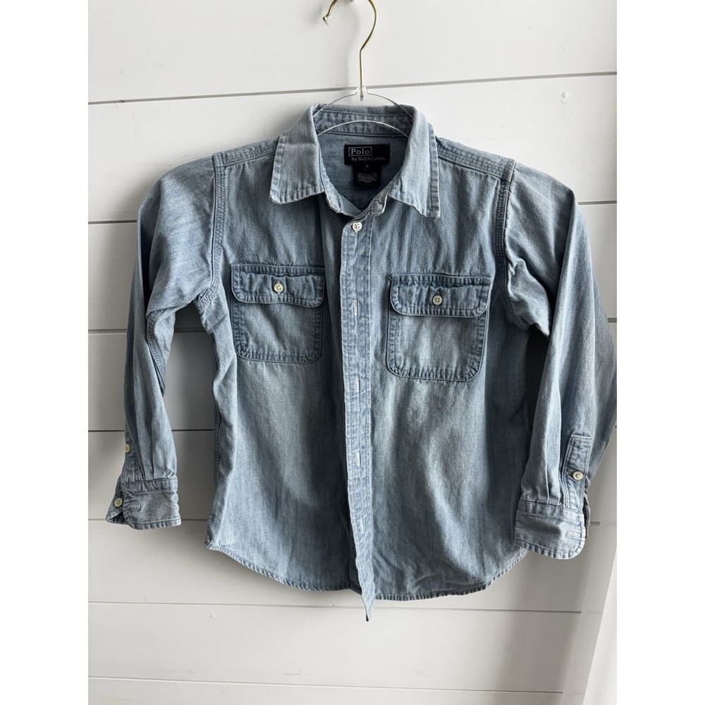 Polo Ralph Lauren Denim‎ Button Down Size 6 Kids 0206